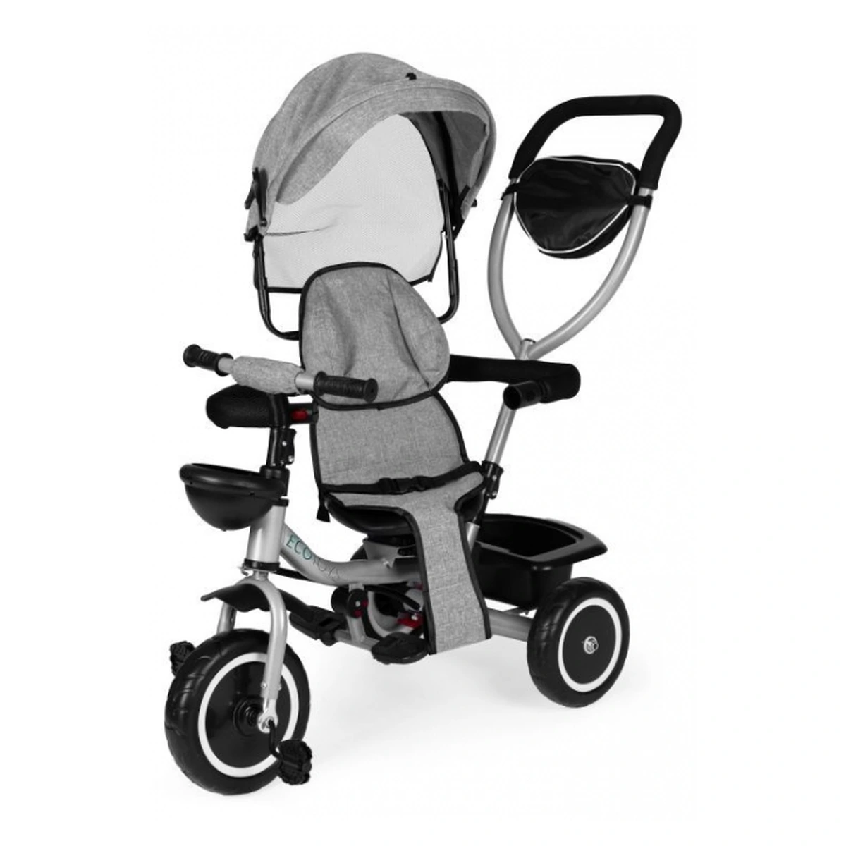 Tricicleta 2 in 1 copii Ecotoys WQL-066-52 Gri, scaun 360° [7]