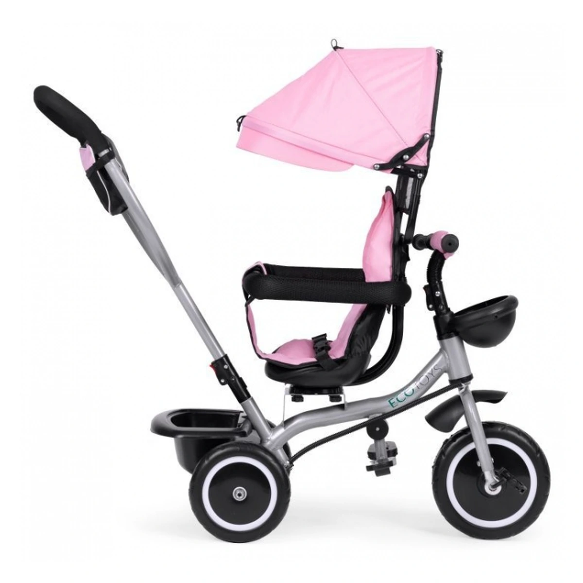 Tricicleta 2 in 1 pentru copii, Ecotoys WQL-066-52 - Roz [5]