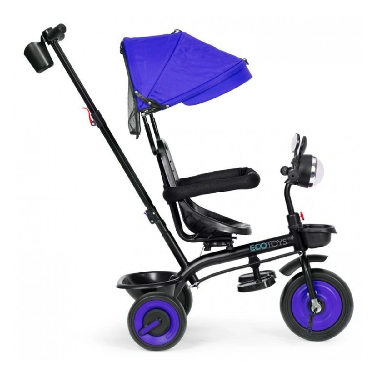 Tricicleta 3 in 1 copii Ecotoys WQL-066-51 – Albastru, scaun rotativ 360°, roti EVA [4]
