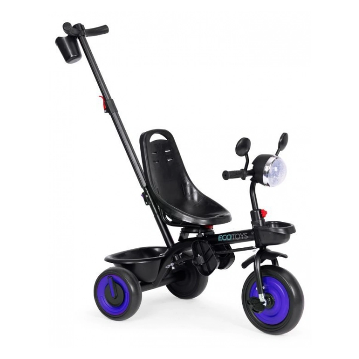 Tricicleta 3 in 1 copii Ecotoys WQL-066-51 – Albastru, scaun rotativ 360°, roti EVA [7]
