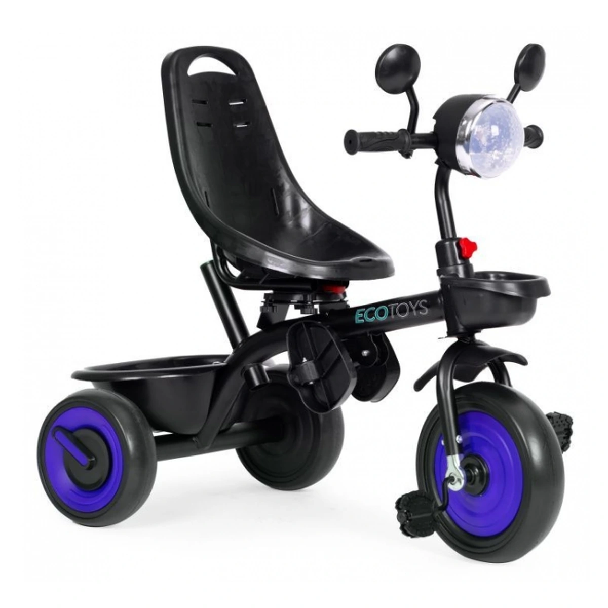 Tricicleta 3 in 1 copii Ecotoys WQL-066-51 – Albastru, scaun rotativ 360°, roti EVA [8]