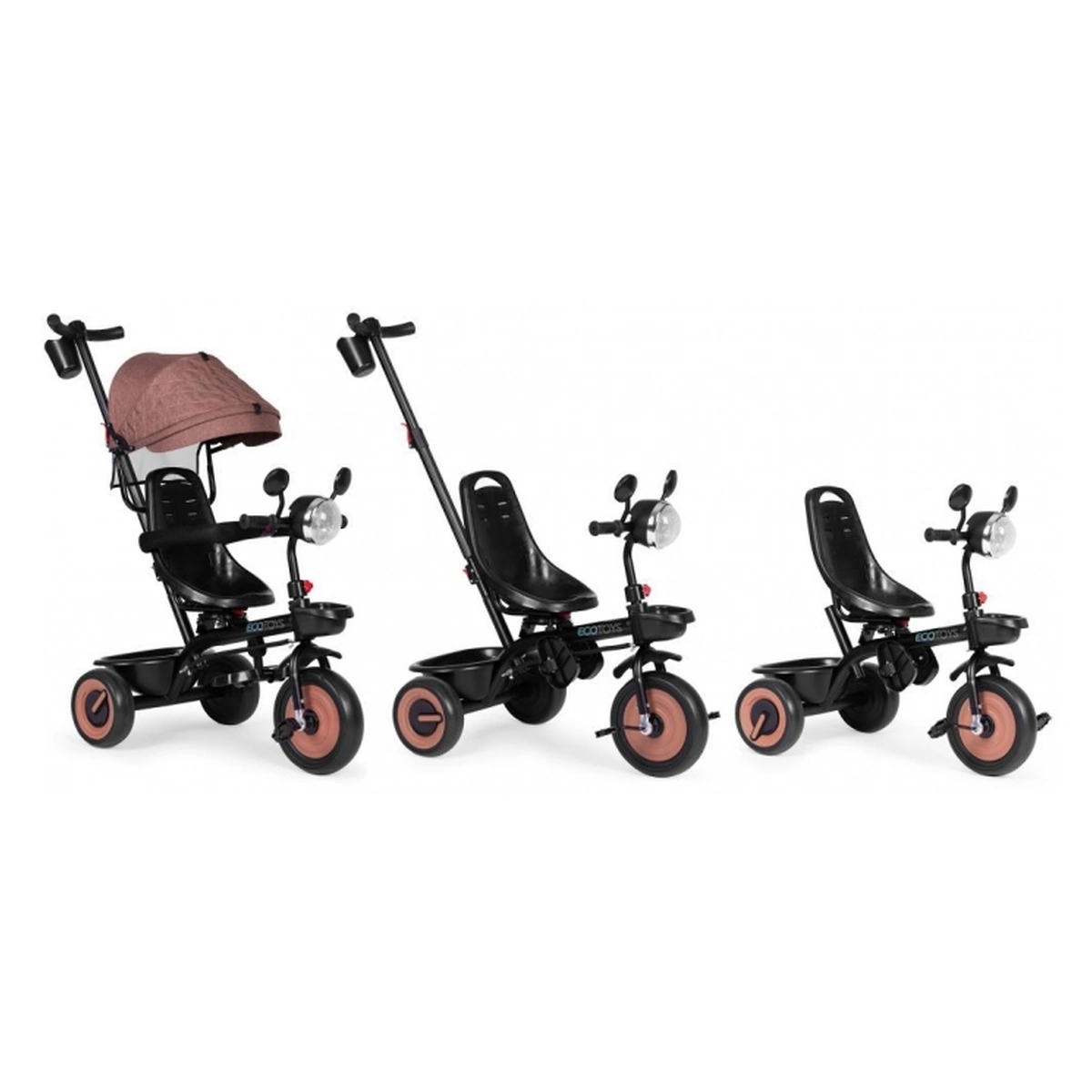 Tricicleta 3 in 1 Ecotoys WQL-066-51 Bej cu scaun 360° [9]