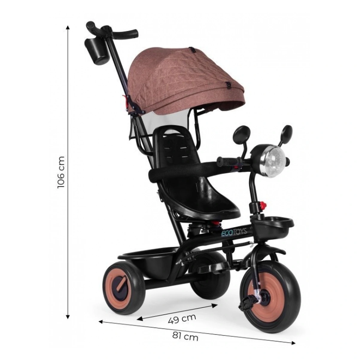 Tricicleta 3 in 1 Ecotoys WQL-066-51 Bej cu scaun 360° [14]