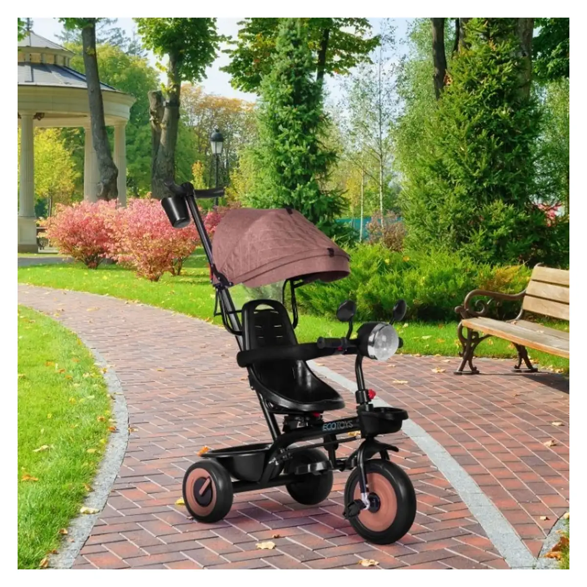 Tricicleta 3 in 1 Ecotoys WQL-066-51 Bej cu scaun 360° [3]