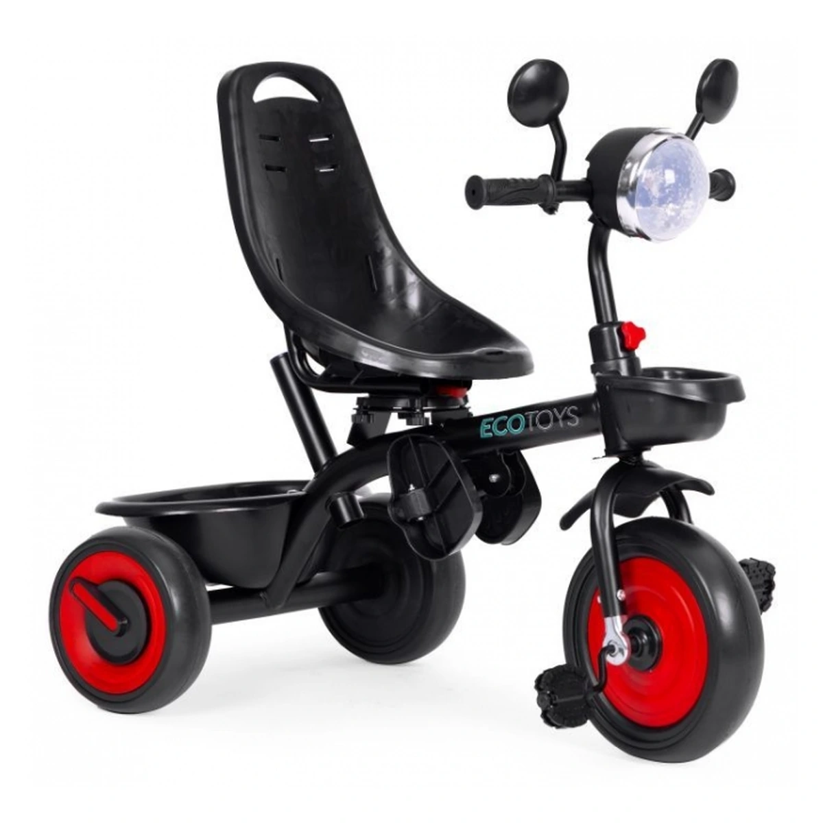 Tricicleta 3 in 1 copii Ecotoys WQL-066-51 – Rosu, scaun rotativ 360°, roti EVA [7]