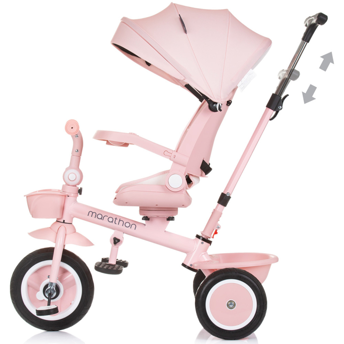 Tricicleta Chipolino Marathon, sezut rotativ, pozitii de inclinare, Flamingo [4]