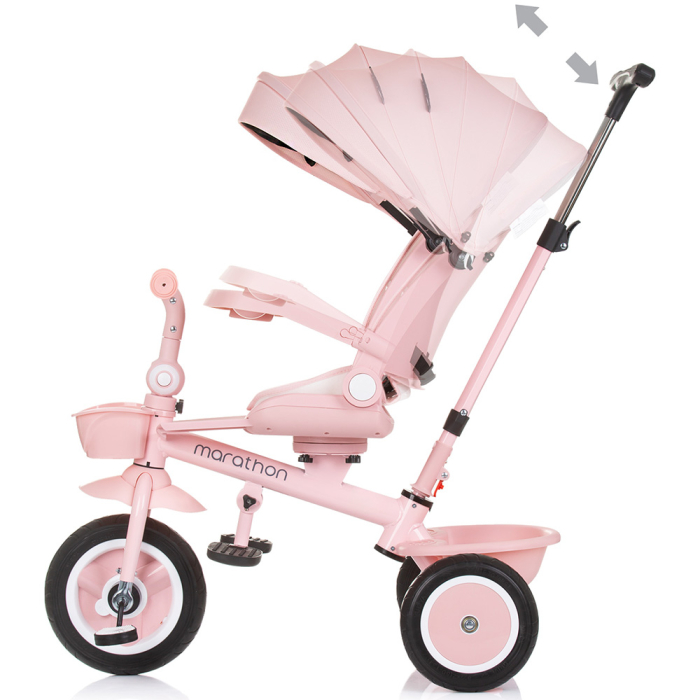 Tricicleta Chipolino Marathon, sezut rotativ, pozitii de inclinare, Flamingo [5]