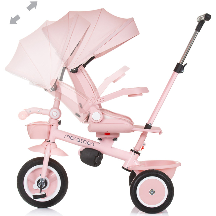 Tricicleta Chipolino Marathon, sezut rotativ, pozitii de inclinare, Flamingo [8]