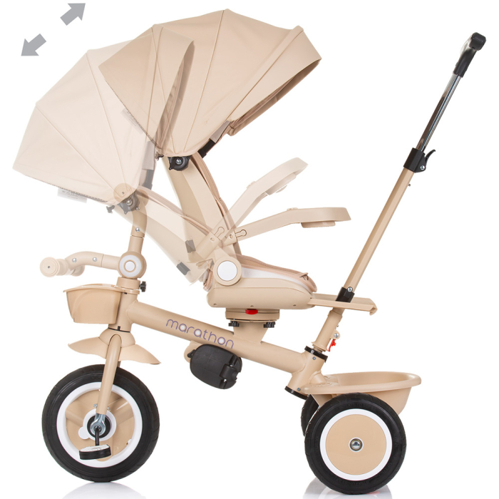 Tricicleta Chipolino Marathon, sezut rotativ, pozitii de inclinare, Macadamia [8]