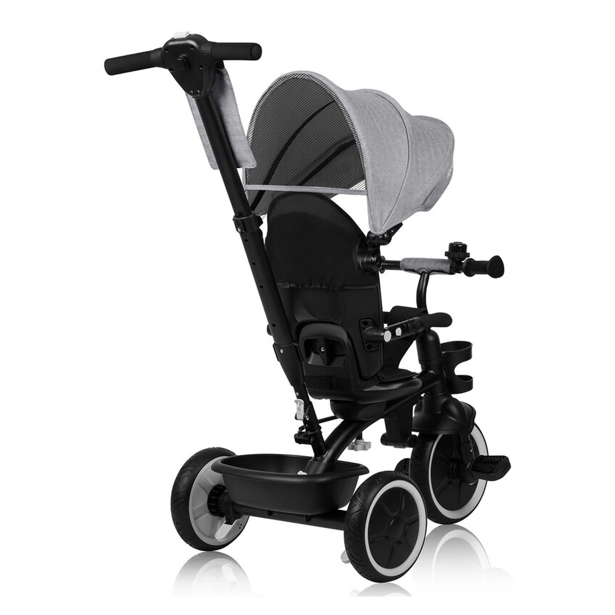 Tricicleta copii, Lionelo, Berry, 2 in 1, Multifunctionala, Scaun reversibil, Gri [10]