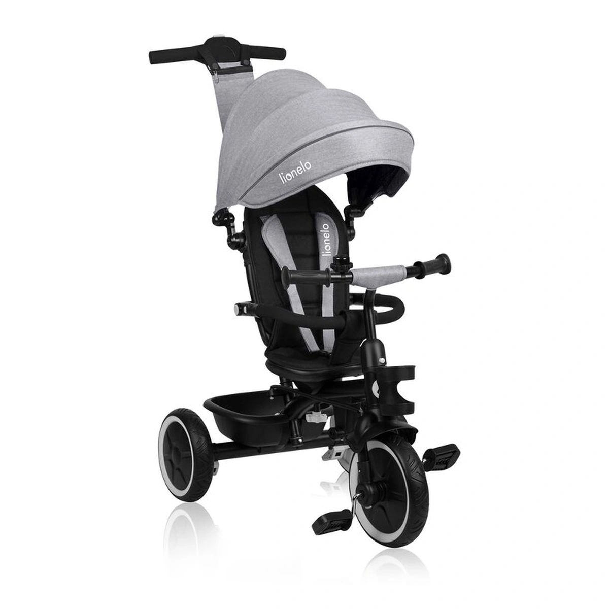 Tricicleta copii, Lionelo, Berry, 2 in 1, Multifunctionala, Scaun reversibil, Gri [4]