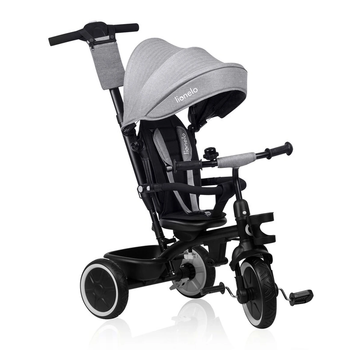 Tricicleta copii, Lionelo, Berry, 2 in 1, Multifunctionala, Scaun reversibil, Gri [5]