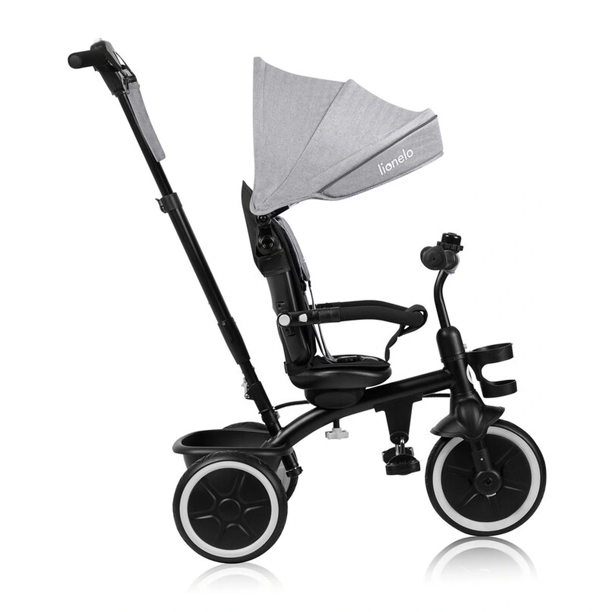 Tricicleta copii, Lionelo, Berry, 2 in 1, Multifunctionala, Scaun reversibil, Gri [11]