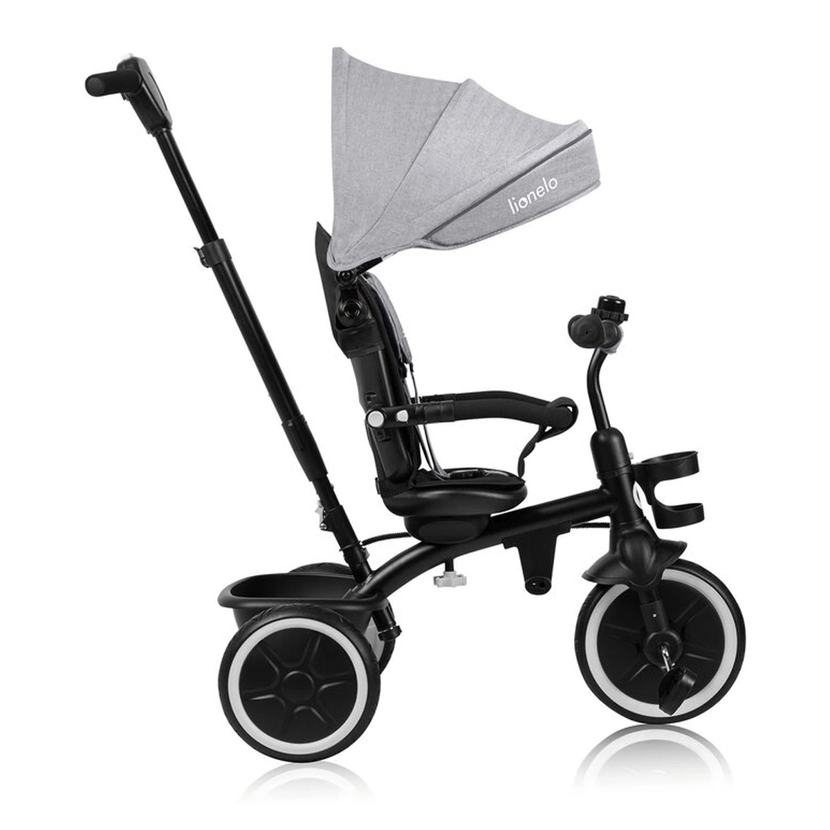 Tricicleta copii, Lionelo, Berry, 2 in 1, Multifunctionala, Scaun reversibil, Gri [14]