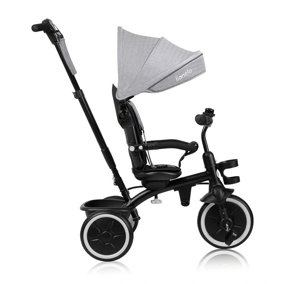 Tricicleta copii, Lionelo, Berry, 2 in 1, Multifunctionala, Scaun reversibil, Gri [12]