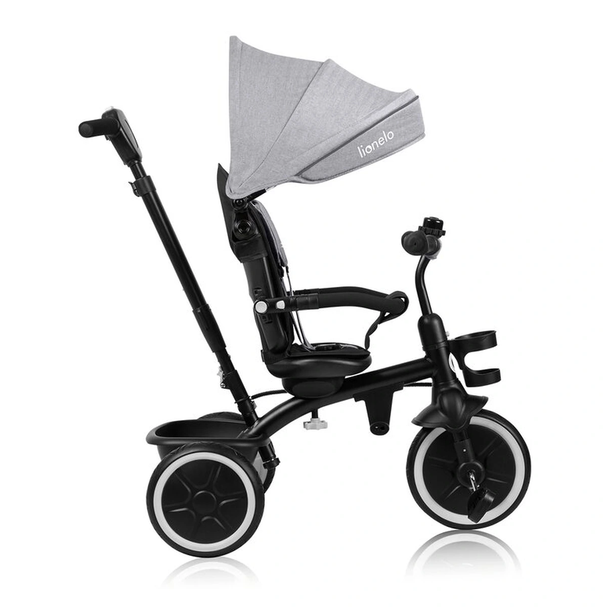 Tricicleta copii, Lionelo, Berry, 2 in 1, Multifunctionala, Scaun reversibil, Gri [15]