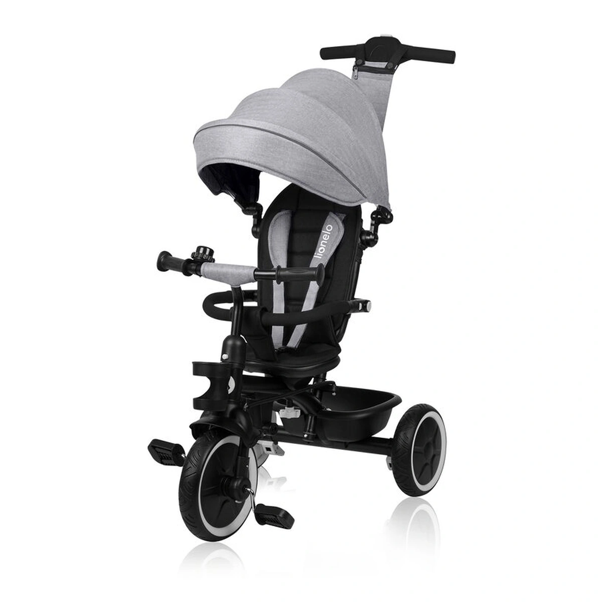 Tricicleta copii, Lionelo, Berry, 2 in 1, Multifunctionala, Scaun reversibil, Gri [3]