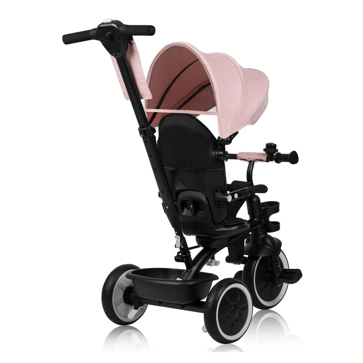 Tricicleta copii, Lionelo, Berry, 2 in 1, Multifunctionala, Scaun reversibil, Rotire 360 grade, Roz [10]