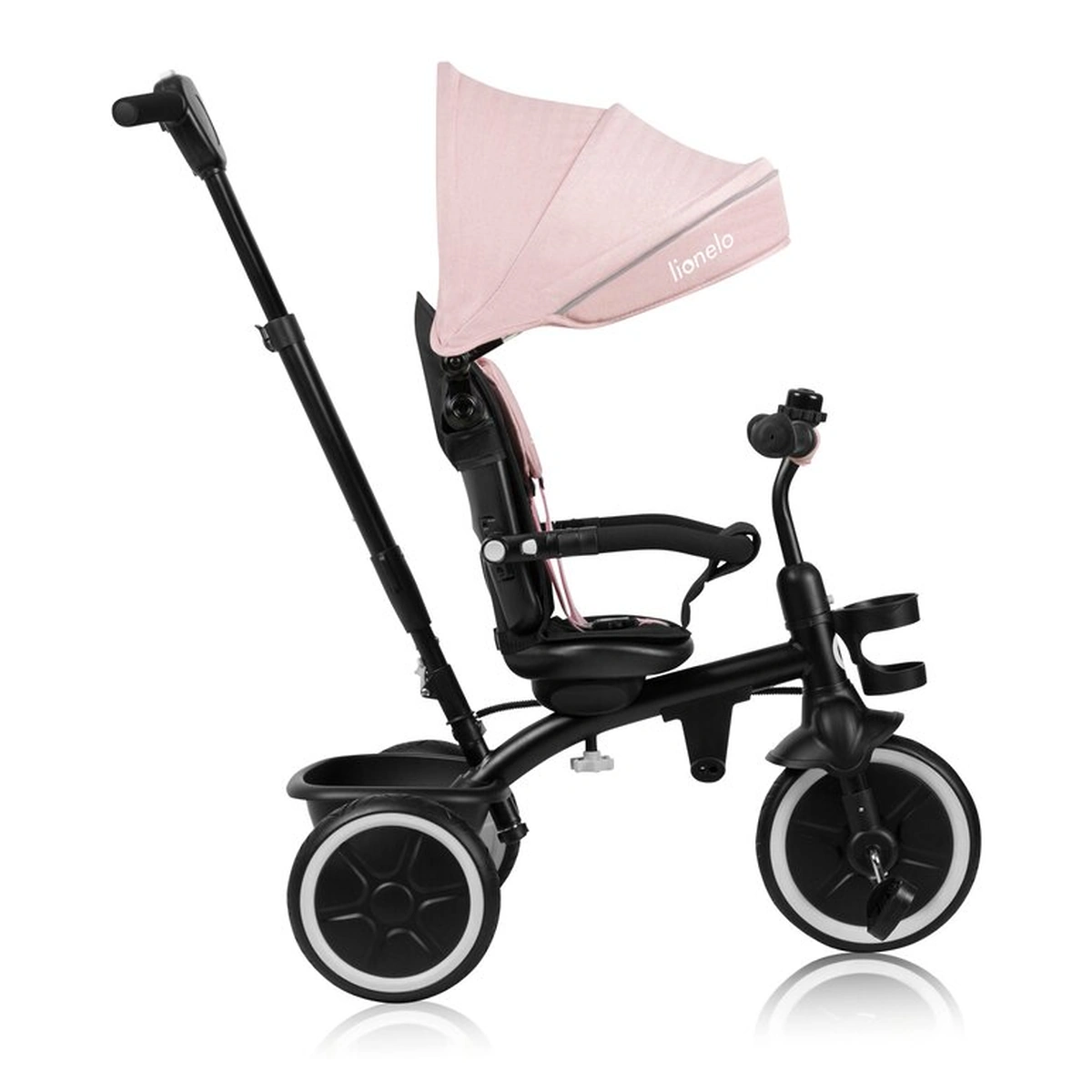 Tricicleta copii, Lionelo, Berry, 2 in 1, Multifunctionala, Scaun reversibil, Rotire 360 grade, Roz [14]