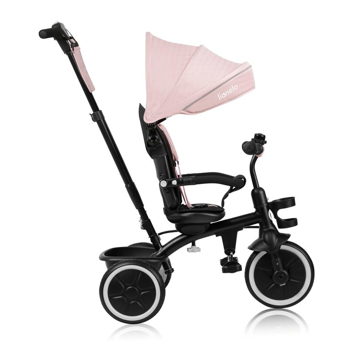 Tricicleta copii, Lionelo, Berry, 2 in 1, Multifunctionala, Scaun reversibil, Rotire 360 grade, Roz [11]
