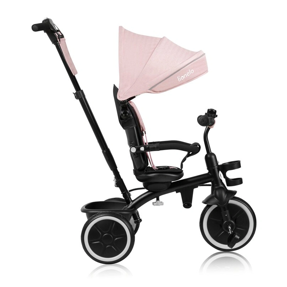 Tricicleta copii, Lionelo, Berry, 2 in 1, Multifunctionala, Scaun reversibil, Rotire 360 grade, Roz [12]