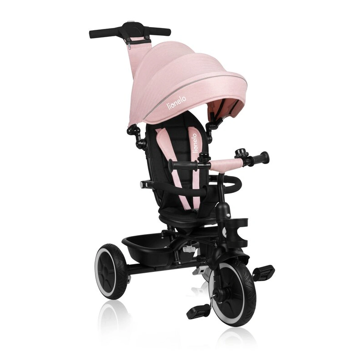 Tricicleta copii, Lionelo, Berry, 2 in 1, Multifunctionala, Scaun reversibil, Rotire 360 grade, Roz [4]