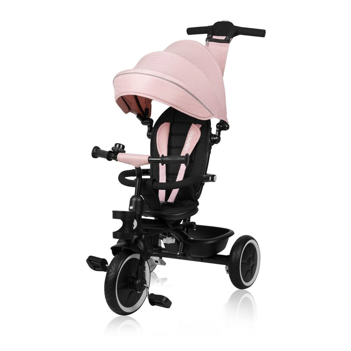 Tricicleta copii, Lionelo, Berry, 2 in 1, Multifunctionala, Scaun reversibil, Rotire 360 grade, Roz [3]