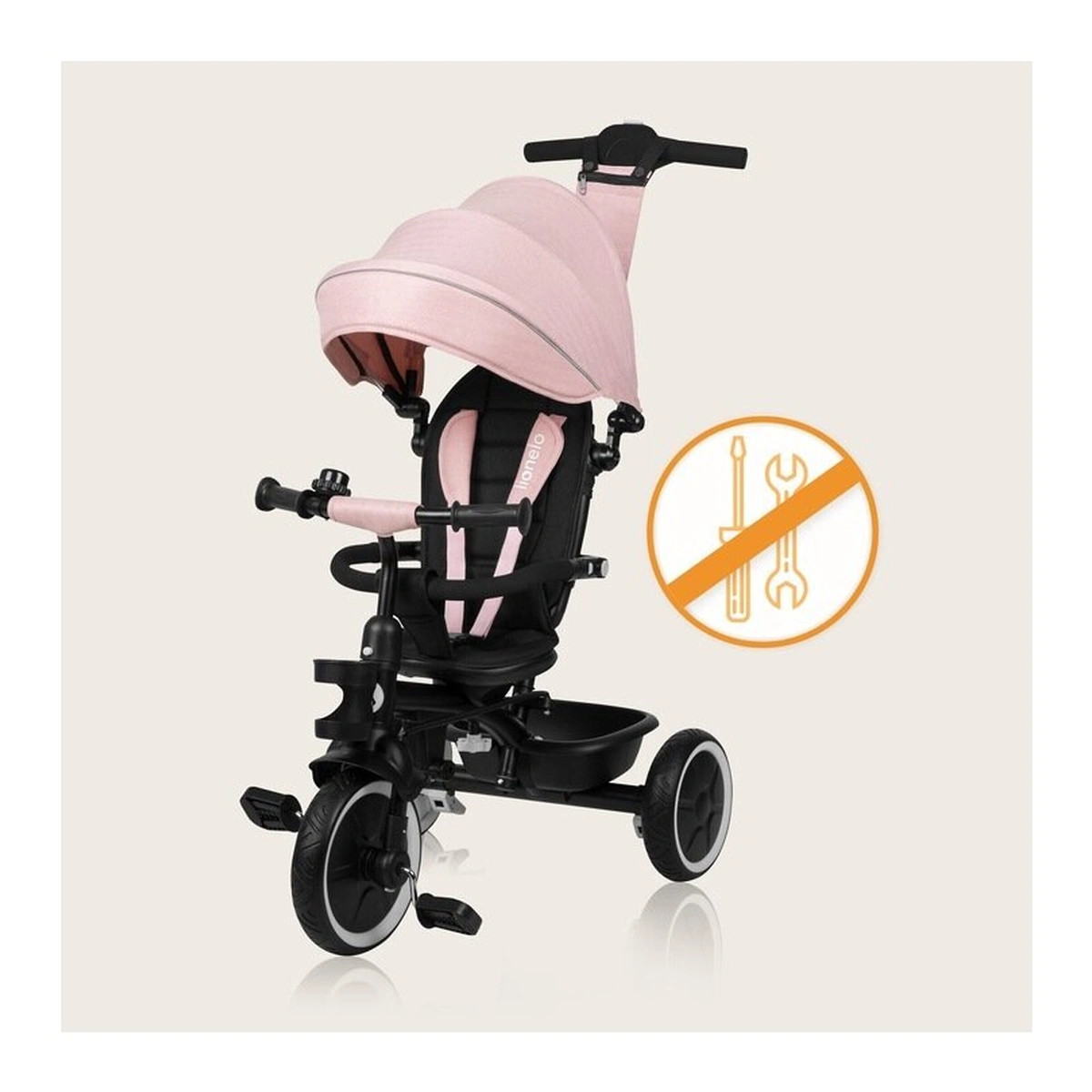 Tricicleta copii, Lionelo, Berry, 2 in 1, Multifunctionala, Scaun reversibil, Rotire 360 grade, Roz [26]