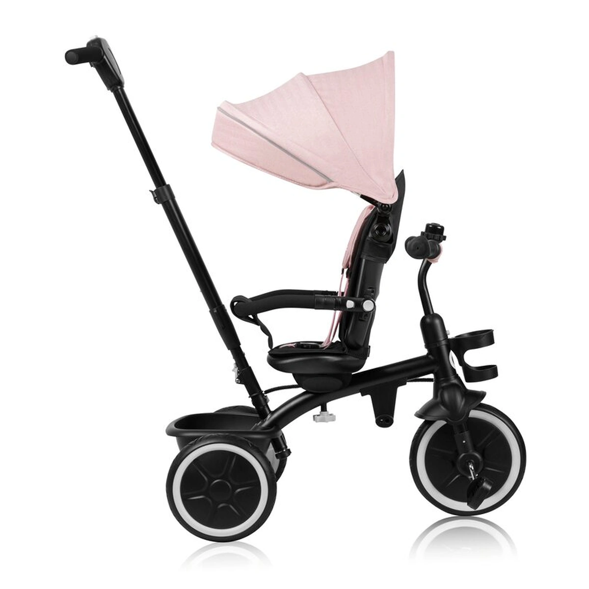 Tricicleta copii, Lionelo, Berry, 2 in 1, Multifunctionala, Scaun reversibil, Rotire 360 grade, Roz [17]