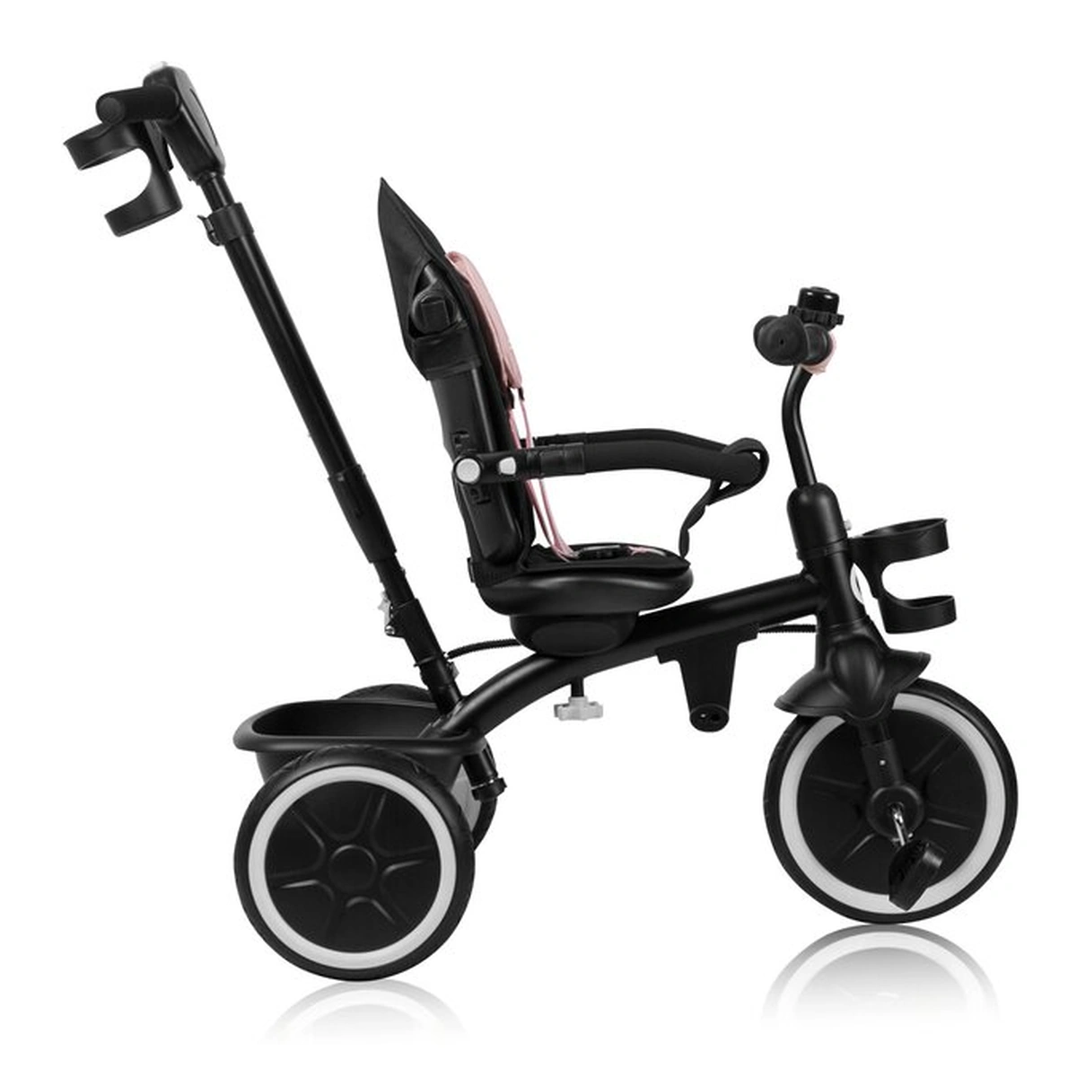 Tricicleta copii, Lionelo, Berry, 2 in 1, Multifunctionala, Scaun reversibil, Rotire 360 grade, Roz [21]