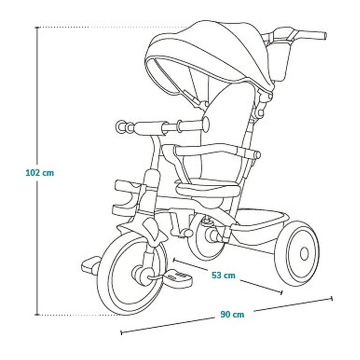 Tricicleta copii, Lionelo, Berry, 2 in 1, Multifunctionala, Scaun reversibil, Rotire 360 grade, Verde [39]