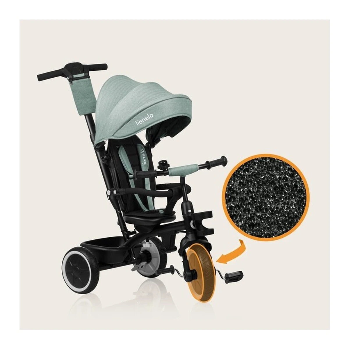 Tricicleta copii, Lionelo, Berry, 2 in 1, Multifunctionala, Scaun reversibil, Rotire 360 grade, Verde [27]