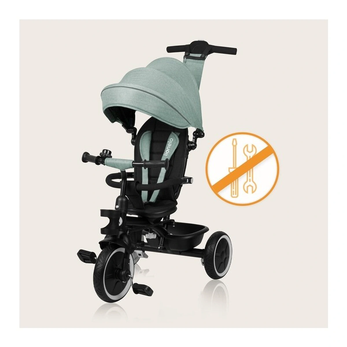 Tricicleta copii, Lionelo, Berry, 2 in 1, Multifunctionala, Scaun reversibil, Rotire 360 grade, Verde [31]