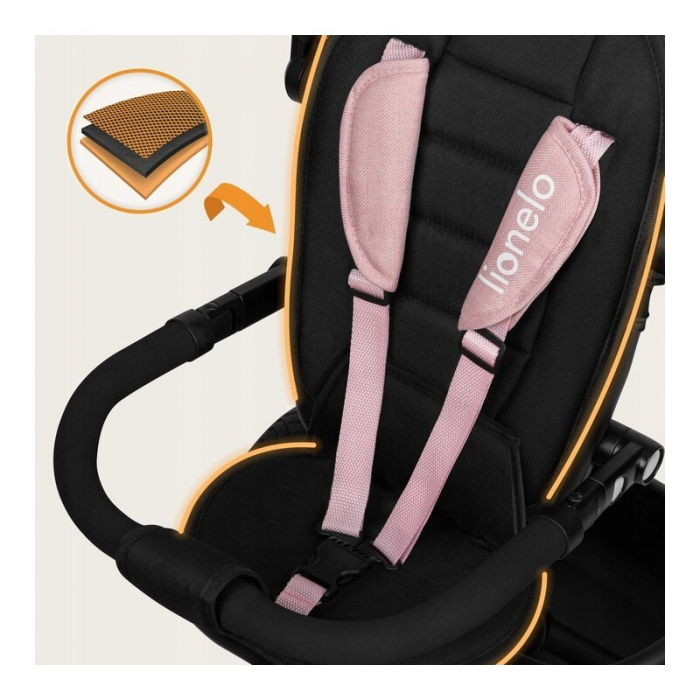 Tricicleta copii, Lionelo, Berry, 2 in 1, Multifunctionala, Scaun reversibil, Rotire 360 grade, Roz [28]