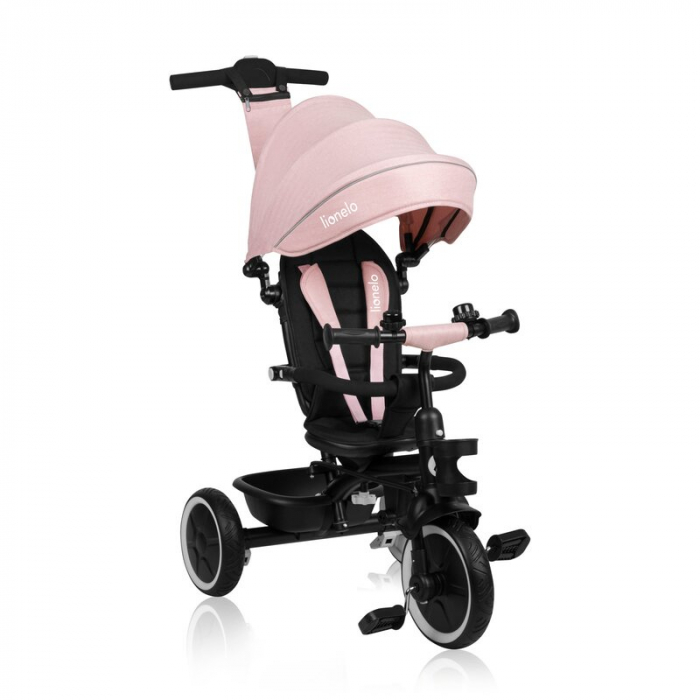 Tricicleta copii, Lionelo, Berry, 2 in 1, Multifunctionala, Scaun reversibil, Rotire 360 grade, Roz [3]