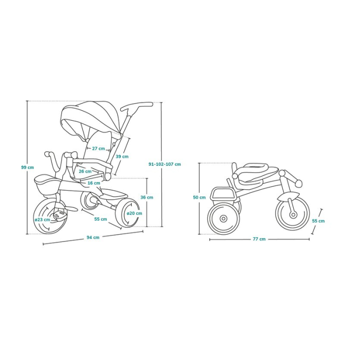 Tricicleta copii, Lionelo, Haari, Ultrapliabila, Multifunctionala, Suport picioare, Control al directiei, Scaun [44]