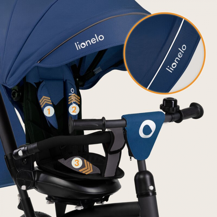 Tricicleta copii, Lionelo, Tris Plus, Ultrapliabila, Scaun reversibil, Blue denim [35]