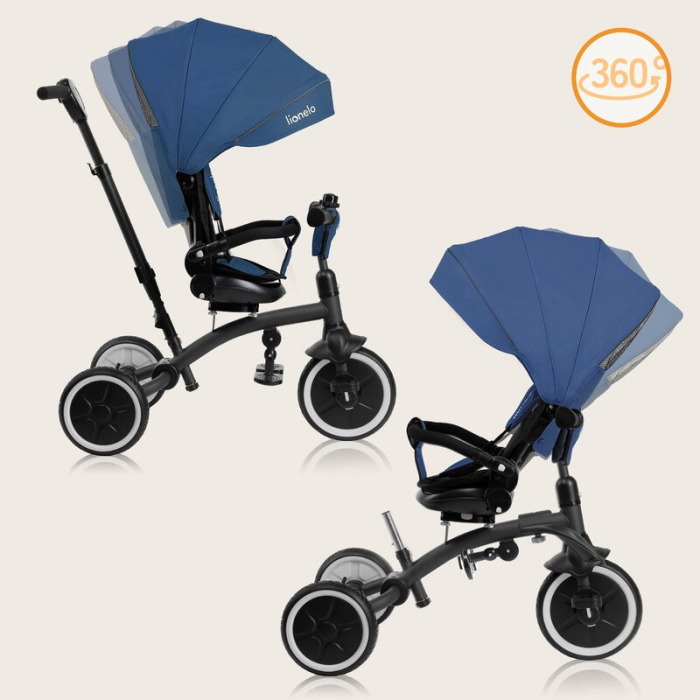 Tricicleta copii, Lionelo, Tris Plus, Ultrapliabila, Scaun reversibil, Blue denim [30]