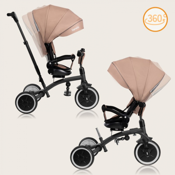Tricicleta copii, Lionelo, Tris Plus, Ultrapliabila, Scaun reversibil, Beige sand [31]