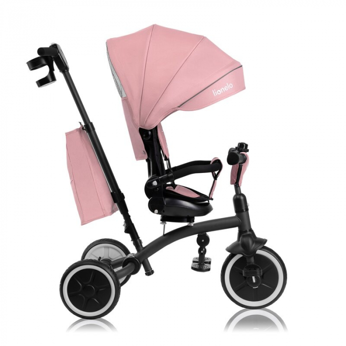 Tricicleta copii, Lionelo, Tris Plus, Ultrapliabila, Scaun reversibil, Pink rose [14]