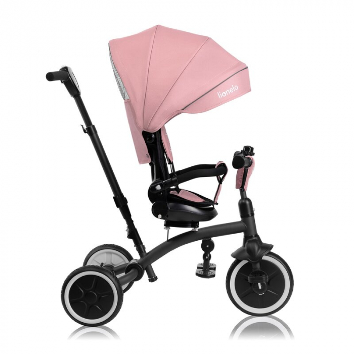 Tricicleta copii, Lionelo, Tris Plus, Ultrapliabila, Scaun reversibil, Pink rose [11]