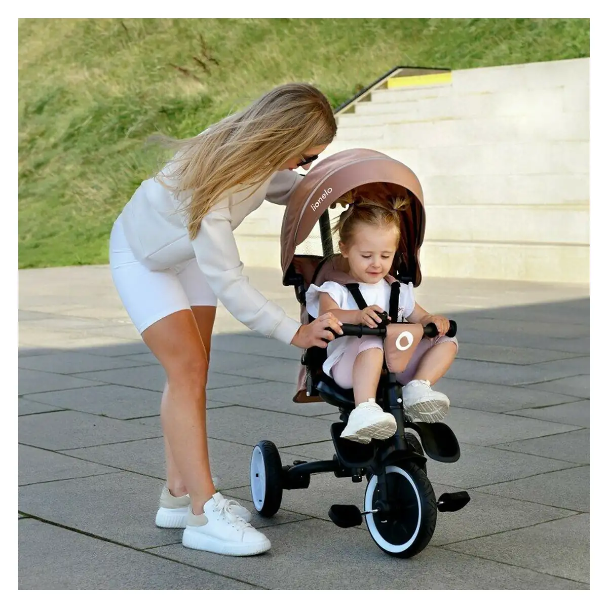 Tricicleta copii, Lionelo, Tris Plus, Ultrapliabila, Scaun reversibil, Beige sand [6]