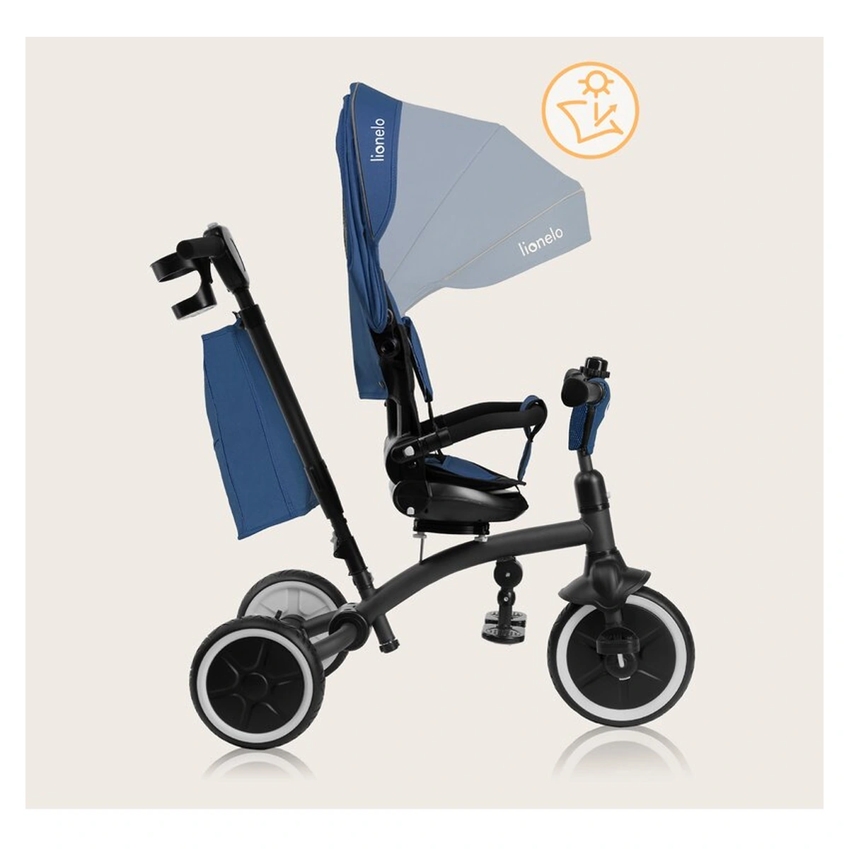 Tricicleta copii, Lionelo, Tris Plus, Ultrapliabila, Scaun reversibil, Blue denim [29]