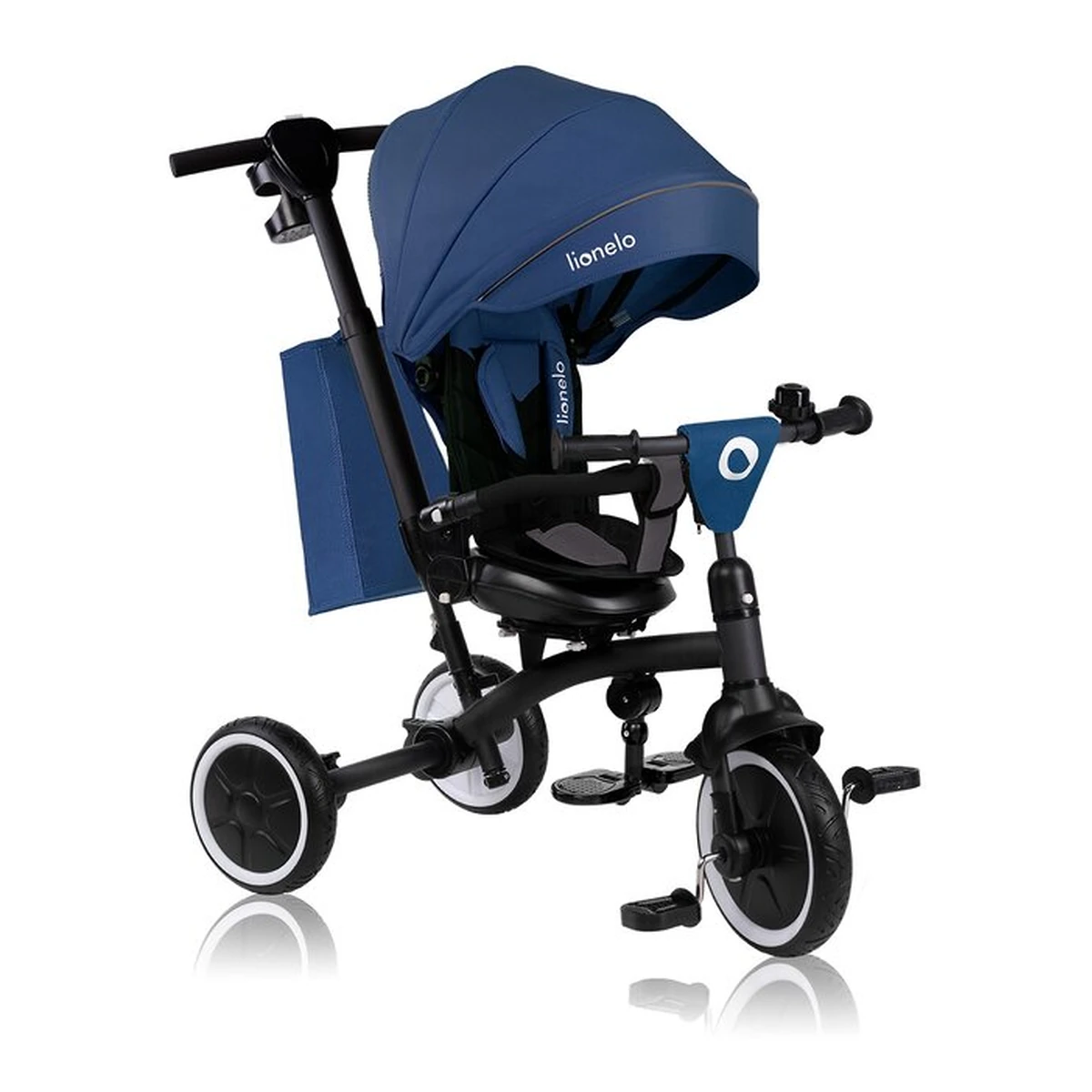 Tricicleta copii, Lionelo, Tris Plus, Ultrapliabila, Scaun reversibil, Blue denim [4]