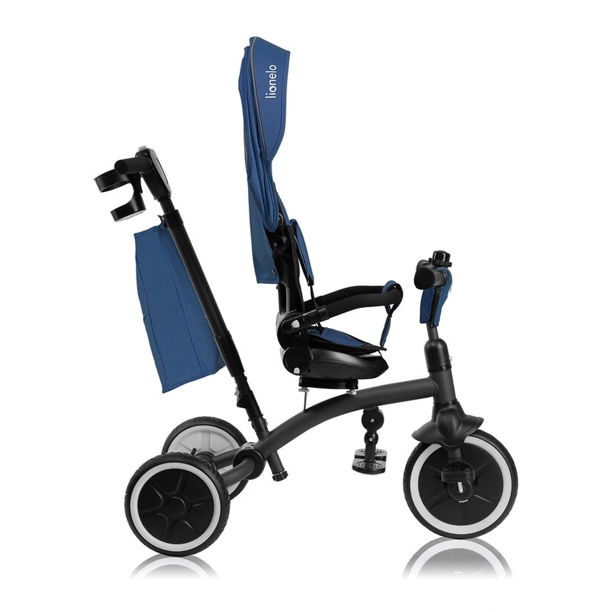 Tricicleta copii, Lionelo, Tris Plus, Ultrapliabila, Scaun reversibil, Blue denim [8]