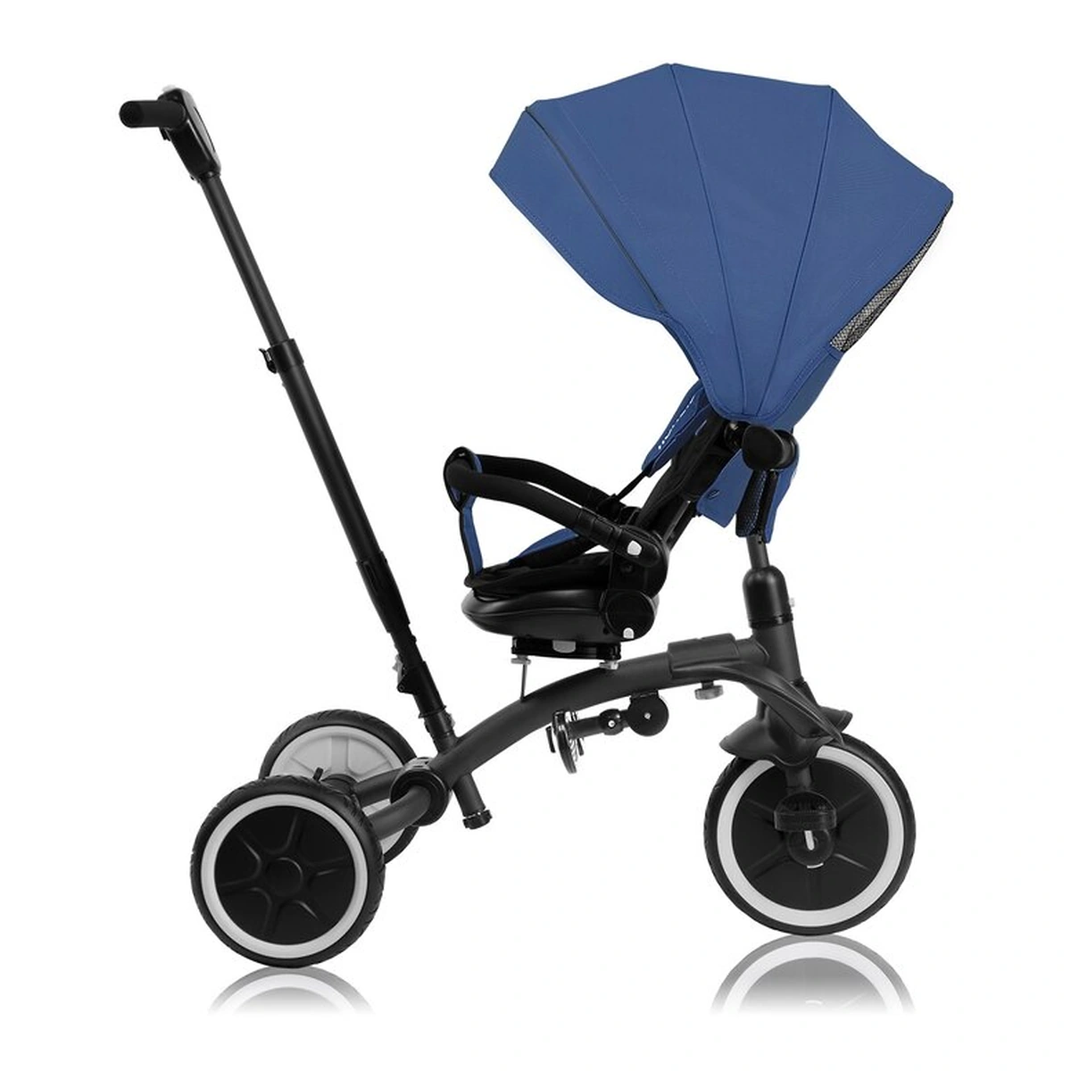 Tricicleta copii, Lionelo, Tris Plus, Ultrapliabila, Scaun reversibil, Blue denim [7]