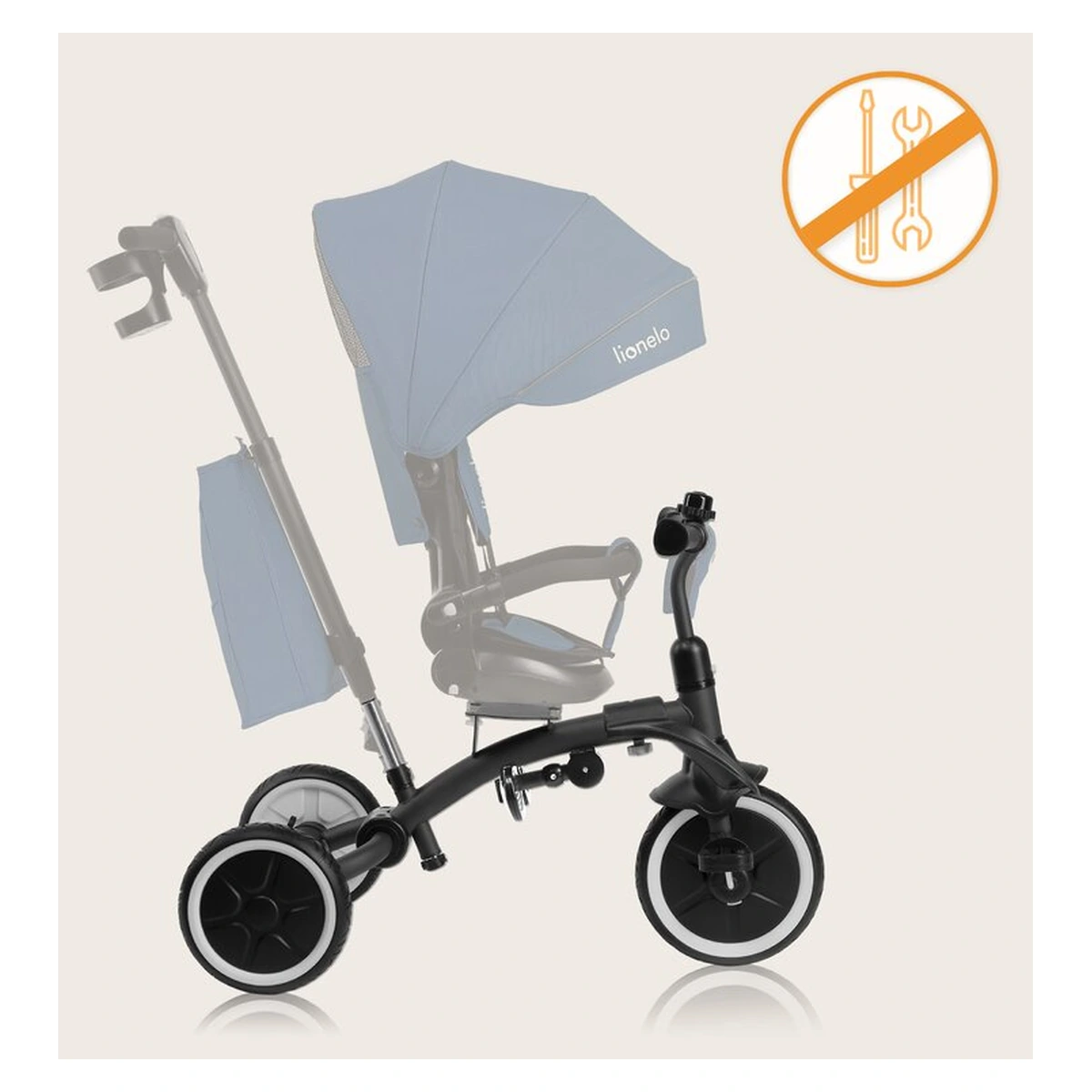 Tricicleta copii, Lionelo, Tris Plus, Ultrapliabila, Scaun reversibil, Blue denim [32]