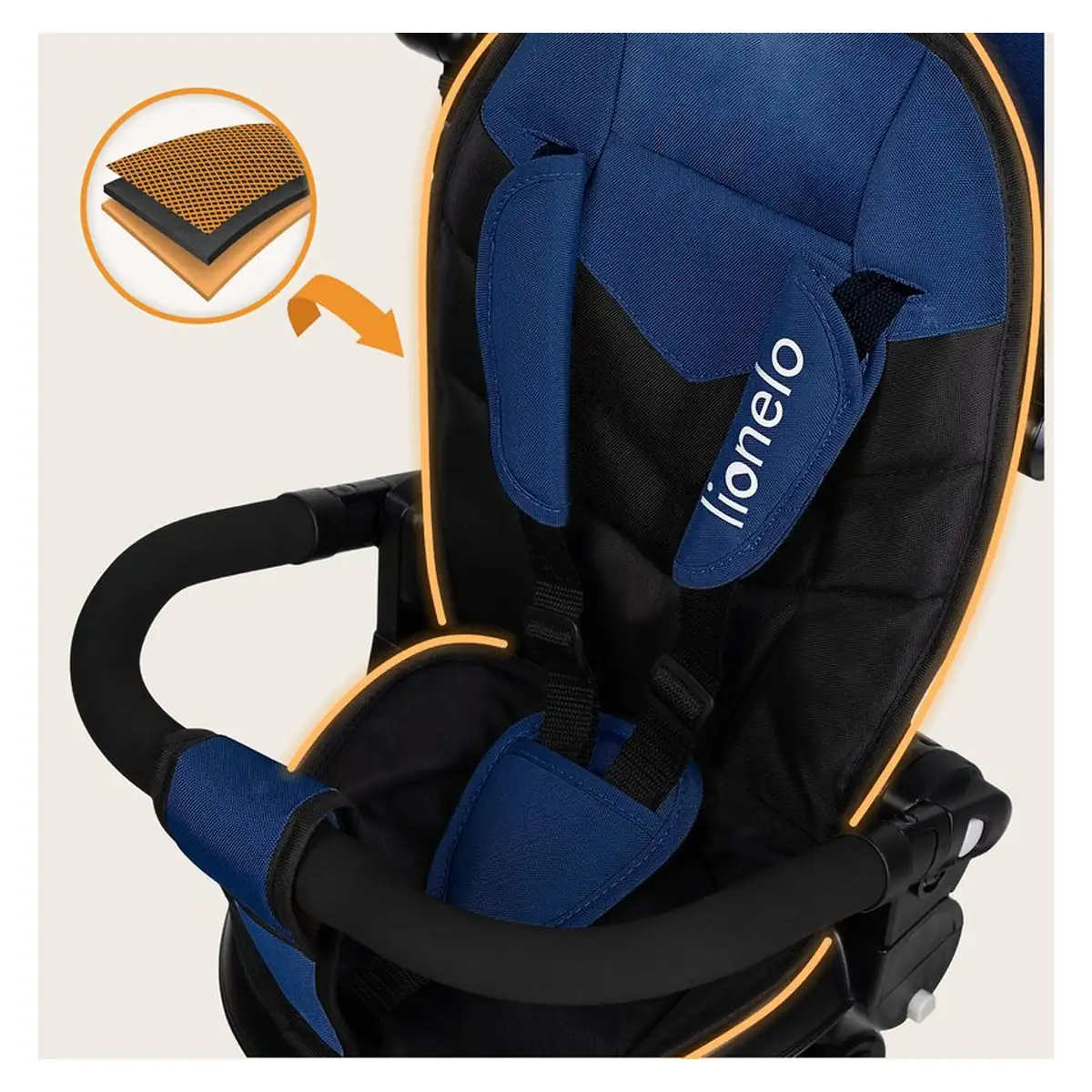 Tricicleta copii, Lionelo, Tris Plus, Ultrapliabila, Scaun reversibil, Blue denim [28]