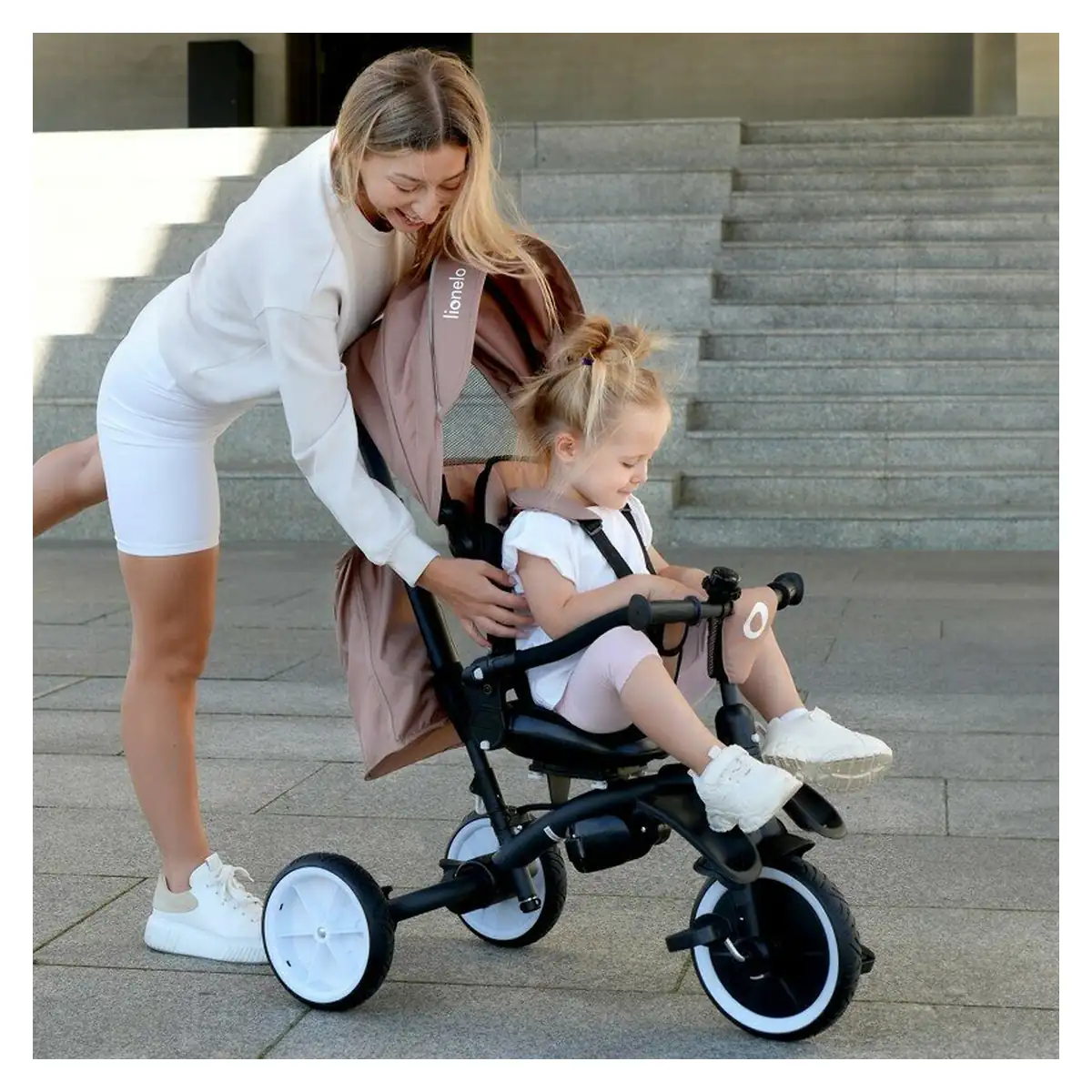 Tricicleta copii, Lionelo, Tris Plus, Ultrapliabila, Scaun reversibil, Grey stone [40]