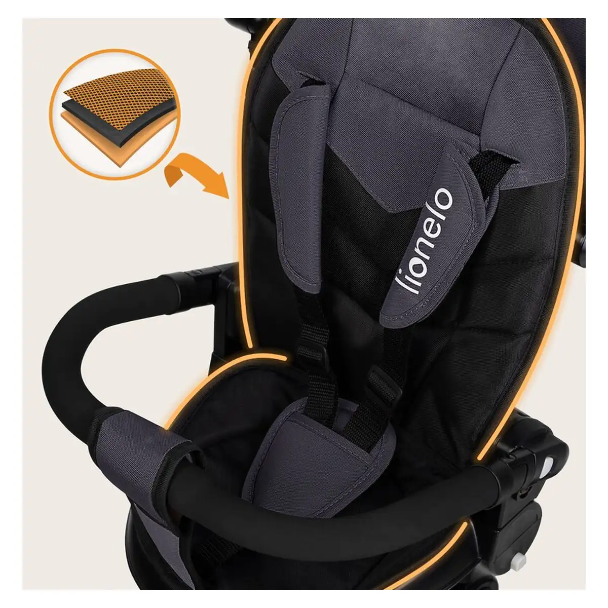 Tricicleta copii, Lionelo, Tris Plus, Ultrapliabila, Scaun reversibil, Grey stone [31]